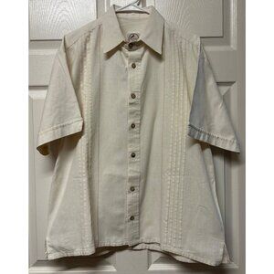 Iguana Ropa de Manta & Sandalias Men's Short Sleeve Ivory Shirt Cuban-Style